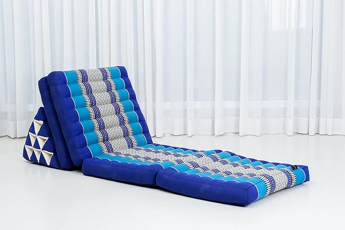 Leewadee Thai Foldable Floor Mat 89 x 20 inches Kapok with Backrest | Floor & lounge cushion for relaxing, reading & TV - for meditation & yoga, firm & stable - Image 6