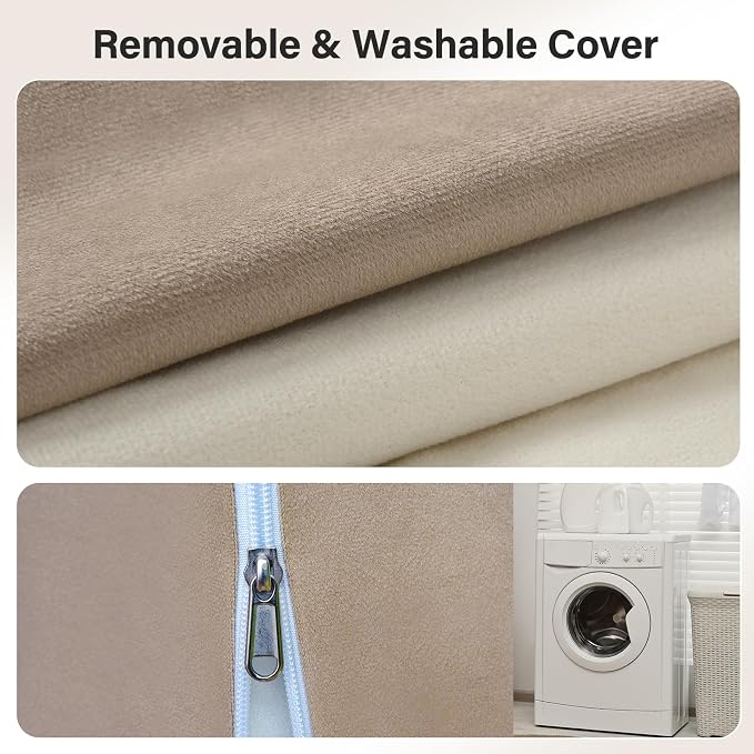 Vekkia 21" Reading Pillow for Bed with XL Side Pockets for Adult | 60° Wedge Back Support,Adjustable Arms,Washable Cover,Support for TV,Gaming,Working,Nursing,Recovery in Bed&Floor,Beige/Camel - Image 6