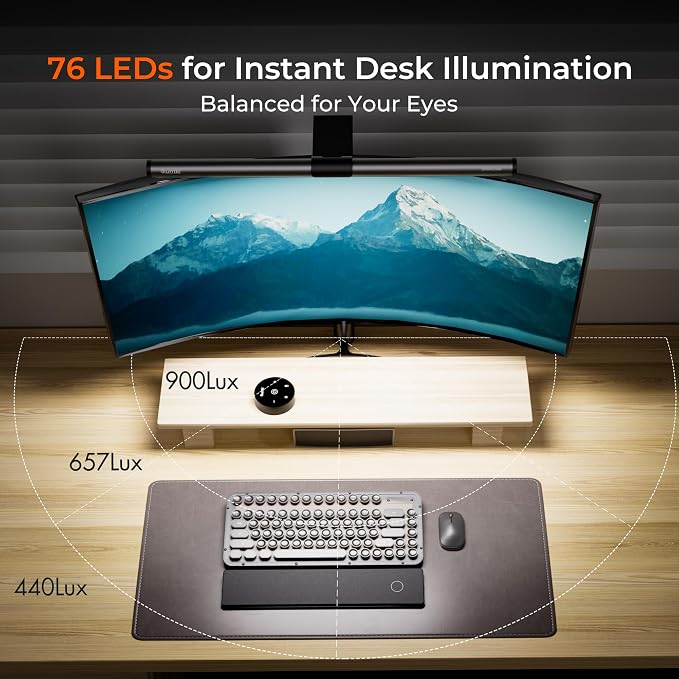 Quntis Monitor Light Bar with Remote, Eye-Care No Glare Computer Light Bar - Image 2