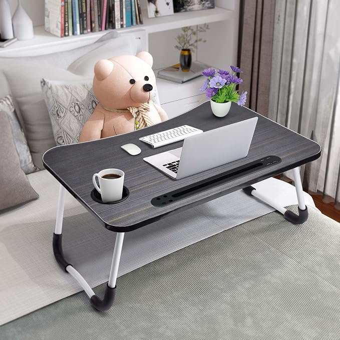 Slendor Foldable Lap Desk with Cup Holder for Bed, Couch, Floor - Image 2