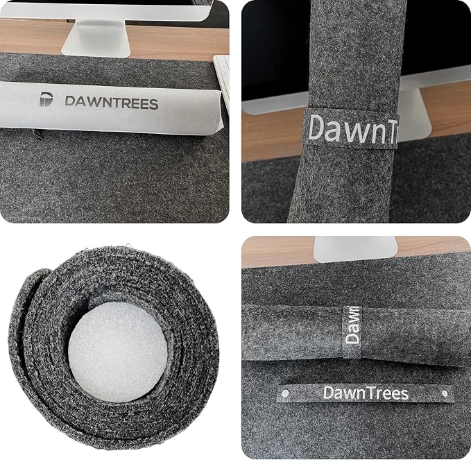 DAWNTREES Felt Desk Mat, Computer Mat for Desk, Dark Gray (36x12Inches) | Non-Slip Large Felt Mouse Pad and Keyboard Mat, Felt Desk Pad for Office and Home, Desktop Protection - Image 7