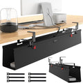 No Drill Under Desk Cable Management Tray, 48" Cord Management Tray with Cable Loop, Upgraded Oxford Fabric Wire Management for Standing Desk - No Damage to Table by MakingOurLivesEasier