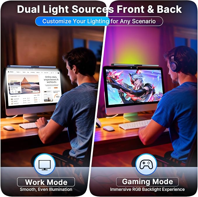 Syrinx Monitor Light Bar with Backlight, Gaming & Home Office Monitor Lamp - Image 5