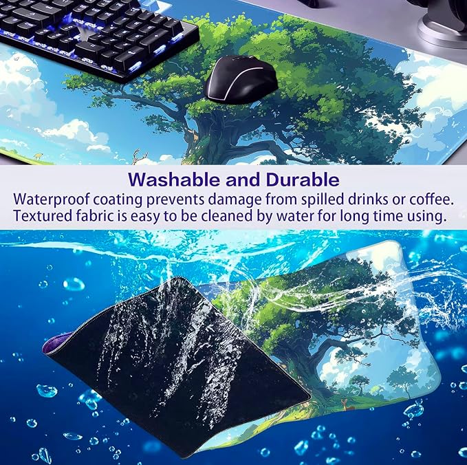 Large Green Plant Outdoor Landscape Office Desk Pad, Computer Mouse Pad | Large Extended Mouse Pad; Full Desk Coverage; Waterproof Coating; Stable Anti-Slide Base For Gaming, Office, Study Daily Use - Image 6