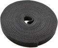 Reusable Fastening Tape Cable Ties 3/4 Inch Double Side Hook Roll (10 Yard, Black) by SAISN