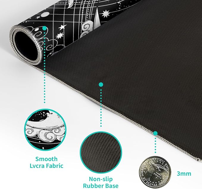 Magic Astrology Extended Big Mouse Pad Large, Gaming Mouse Pad Desk Pad,27.6x11.8 Inch Long Computer Keyboard Mouse Mat Black Mousepad with 3mm Non-Slip Base and Stitched Edge for Gaming and Office - Image 8