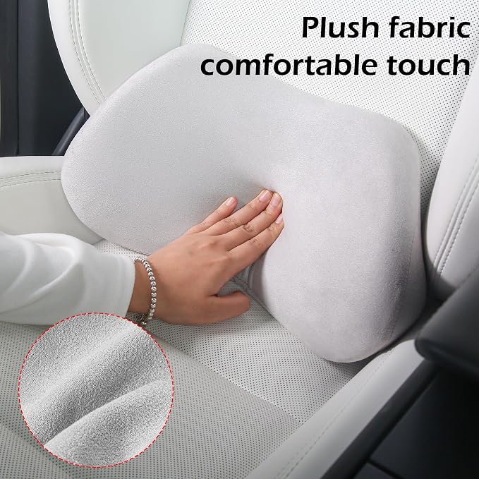 Lumbar Support Pillow for Car Lower Back Cushion, Gray, 2 Packs | Ergonomic Memory Foam Lumbar Pillow for Driving Seat, Office Chair, Gaming Chair, Lower Back Support for Back Pain Relief - Image 3