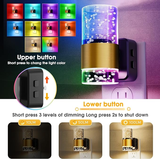 L LOHAS LED Night Light, [2-Pack] Dimmable Night Lights Plug into Wall - Image 5