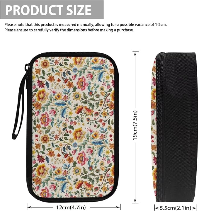 Bohemia Flower Print Electronics Organizer, Travel Cable Organizer bag, Portable Cord Storage/Charger Storage/Cable Storage, Compact Tech Bag & Charger Case - Image 5
