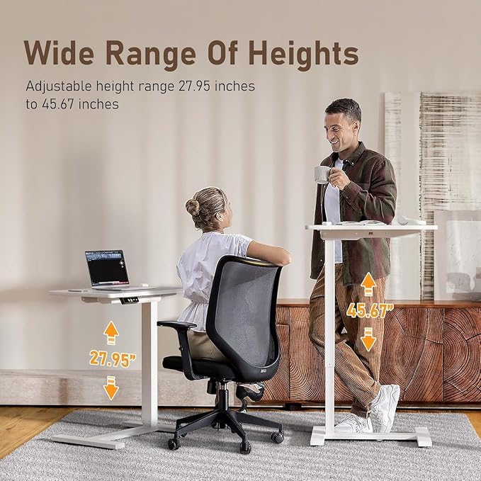 Ywin Electric Overbed Table with Wheels, Height Adjustable - Image 6