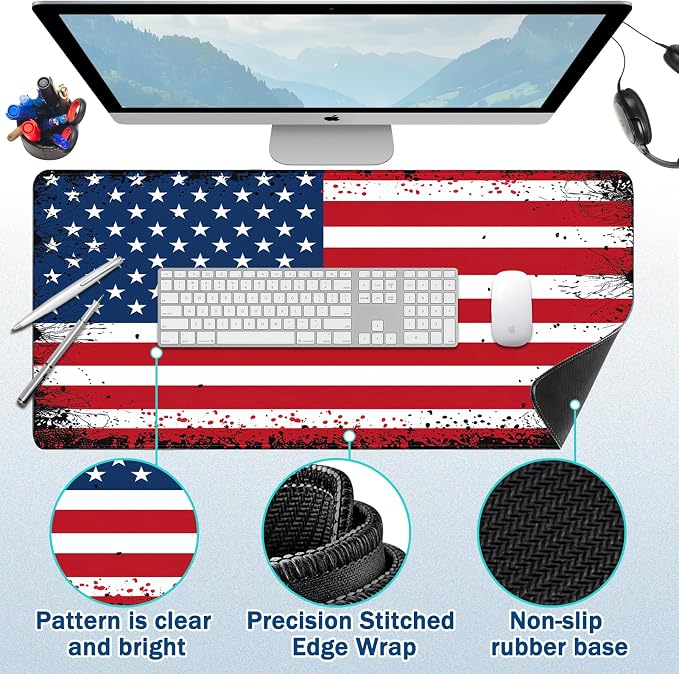 Mouse Pad Gaming - Desk Mat for Keyboard and Mouse - Large Mouse Pads for Desk, Gaming Mousepad with Non-Slip Base, Desks Pad (31.5" X 11.8") for Game, Office and Home - Image 2