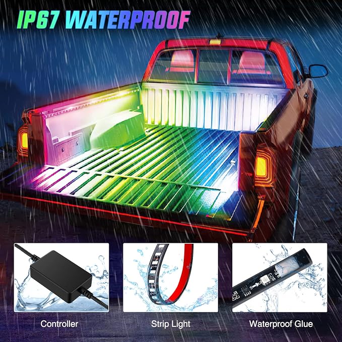Nilight Truck Bed Light Strip RGB-IC LED Bar 2PCS 60 inch Cargo Lighting - Image 8