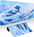 Mouse Pad Gaming - Desk Mat for Keyboard and Mouse - Kanagawa Cartoon Large Mouse Pads for Desk, Japanese Wave Gaming Mousepad (31.5" X 11.8") with Non-Slip Base for Game, Office and Home by Unknown