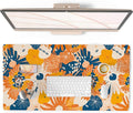 QiyI PU Leather Large Mouse Pad, Office Decor, 31.5" x 15.7", Orange Flower | Desk Décor Accessories, Extended Size, Waterproof & Easy to Clean, Smooth Surface, Non Slip Desk Organization by QIYI