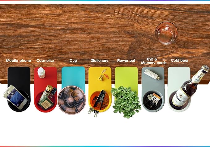 YOY Drink Cup Holder Clip - Table Desk Side Water Glass Beer Bottle Beverage Soda Coffee Mug Holder Cup Saucer Clip Design for Home Office, Green - Image 7