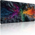Large Gaming Mouse Pad, Colorful 3D Explosion Pattern, 35.4 x 15.7 Inches, Non-Slip Base, Waterproof, XXL Desk Mat by YUANSM