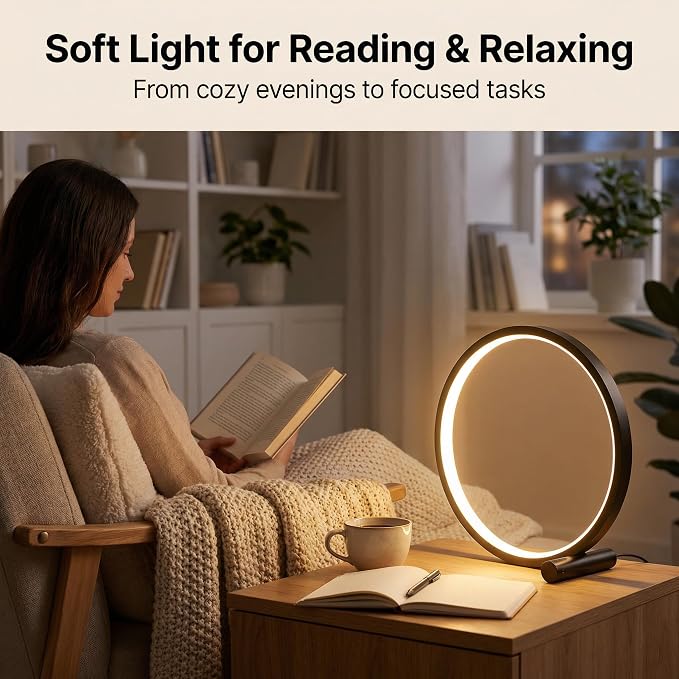 LED Touch Bedside Lamp, 3 Color Temperatures, Stepless Dimming, Black - Image 6