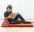 Leewadee 2-Fold Mat with Triangle Cushion – Comfortable TV Pillow, Foldable Mattress with Cushion Made of Eco-Friendly Kapok, 45 x 20 inches, Orange red by Leewadee