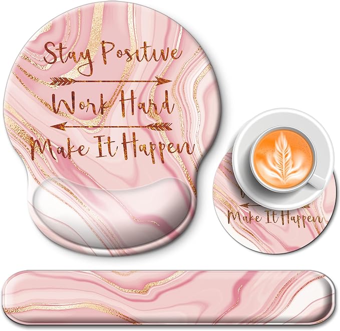 Mouse Pad and Keyboard Wrist Rest Support,Ergonomic Mouse Pad Set by Wiabsi