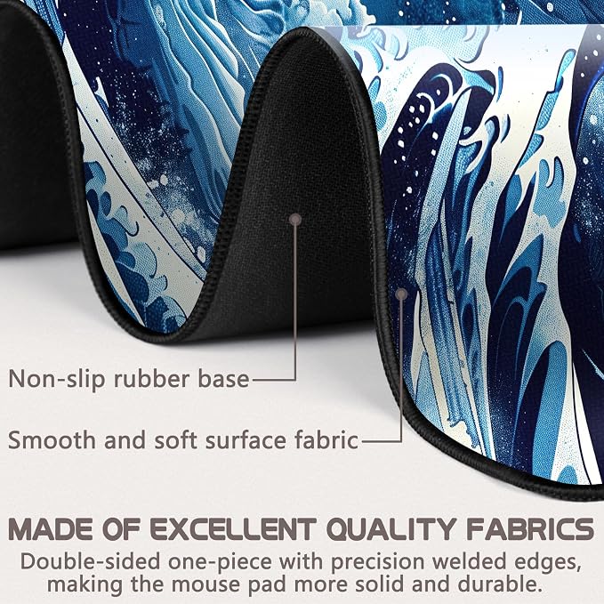 Mouse Pad Gaming - Desk Mat for Keyboard and Mouse - Large Mouse Pads for Desk, Gaming Mousepad with Non-Slip Base, Desks Pad (31.5" X 11.8") for Game, Office and Home - Image 2