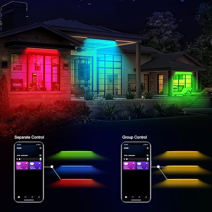 Smart Wall Washer Light Dimmable APP Control, 180W RGBCW Color Changing Linear LED Light Bar with RF Remote Control, Group Function, Timing, Perfect for Outdoor & Indoor Lighting Projects - Image 3