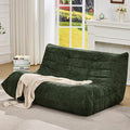 Hobestluk Large Bean Bag Chairs for Adults Fireside BeanBag Couch Togo Sofa | Ergonomic Design,Memory Foam,No Assembly,Faux Fur Fireside Lounge Floor Chair Back Support Office | Green Chenille Loveseat by YourHomeDeservesMore