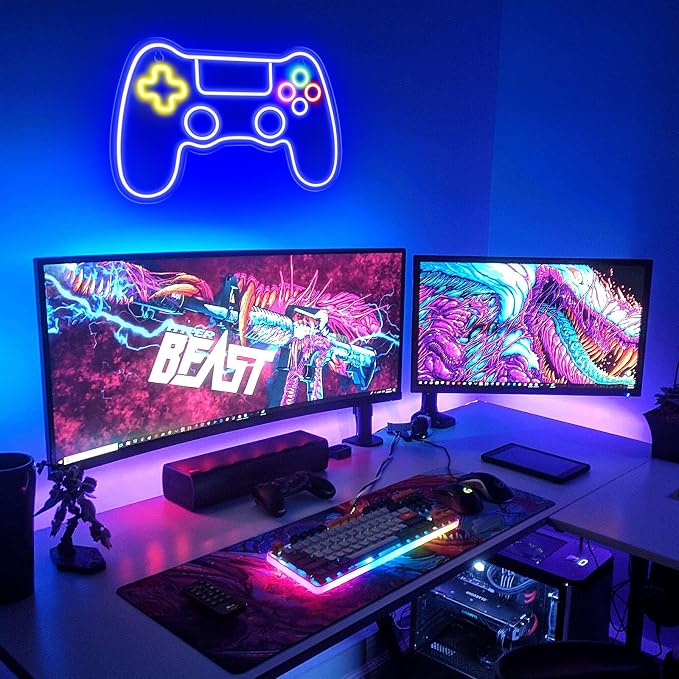 Kavaas Gamer Neon Sign, Game Controller LED Sign for Gaming Room Decor - Game Neon Sign for Teen Boy Room Decor - Best Gamer Gifts for Boys, Kids - Image 2
