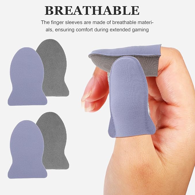Lurrose Mobile Gaming Finger Sleeves and Stylish Design 10pcs Breathable Made of Silver Cloth with Excellent Elasticity for Touch Screen Thumb Protection During Long Gaming Sessions - Image 9