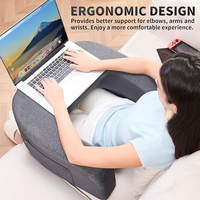 cooloo8 Reading Pillow with Armrests – Extra Large Lap Desk Pillow - Image 3