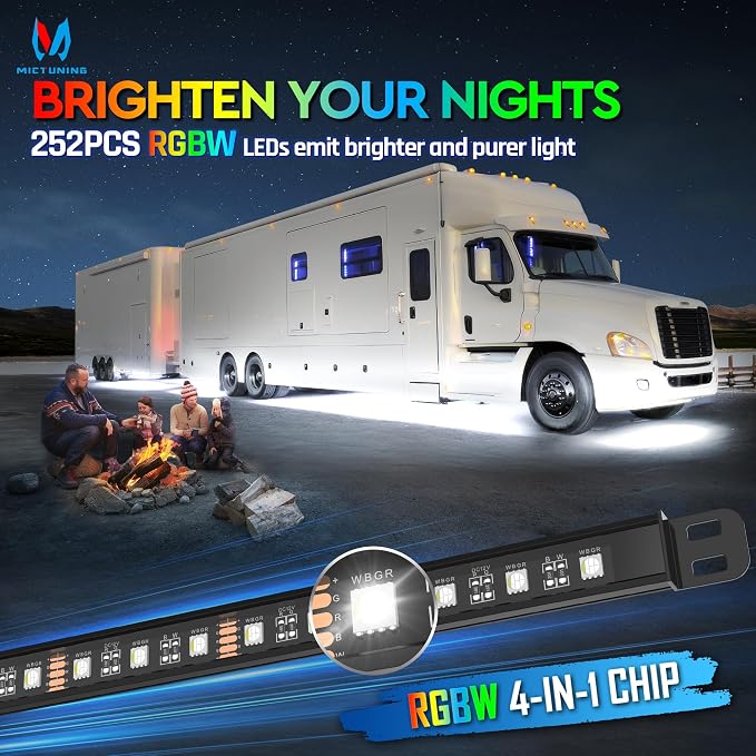 MICTUNING N8 RGBW Underglow Light Specially for RVs, App/Remote Control - Image 2