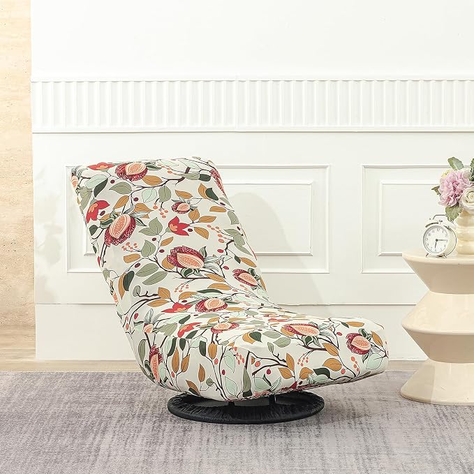 Stretch Swivel Floor Gaming Chair Slipcover - Printed Reclining Folding Protective Lounge Rocker Seat Cover,2 Pack,14 - Image 4