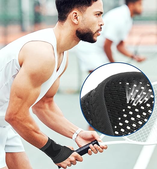 HiRui 2-Pack Ultra-Thin Mesh Wrist Wraps - Breathable, Adjustable Wrist Support for Workouts & Daily Use - Unisex Wrist Brace for Pain Relief, Tendonitis, Carpal Tunnel - One Size Fits All (Black) - Image 5