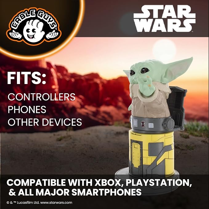 Cableguys Grogu Mandalorian Apprentice Controller Holder & Phone Stand - Gaming Setup Accessories for Desk and Game Room, Stand Compatible with Xbox, PlayStation & Most Standard Game Controllers - Image 5
