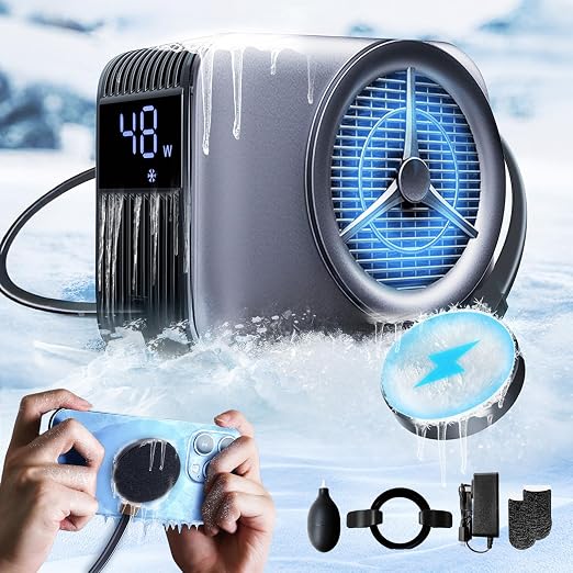 Magnetic Phone Cooler, ipad Cooler for Gaming,Live Streaming, Freeze in 15s, noiseless Cooling,for Phone/Tablet/iPad (Support Wireless Charging) by Valueagle