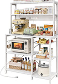 SUPERJARE Bakers Rack with Power Outlet, 35.4 Inches Coffee Bar with Basket by SUPERJARE