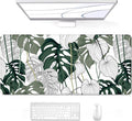 Auhoahsil Desk Mouse Pad, Large Gaming Mousepad, XXL Desk Pad, Extended Long Superior Micro-Weave Cloth Non-Slip Rubber Big Computer Mouse Mat for Gamer, Office & Home, 35" x 15", Abstract Monstera by Auhoahsil
