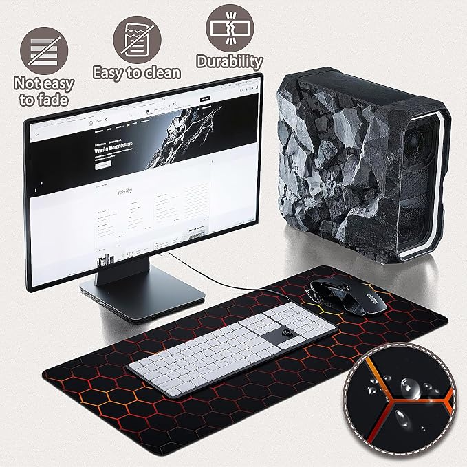Mouse Pad Gaming - Desk Mat for Keyboard and Mouse - Large Mouse Pads for Desk, Gaming Mousepad with Non-Slip Base, Desks Pad (31.5" X 11.8") for Game, Office and Home - Image 4