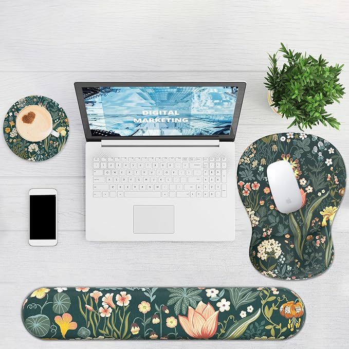 Ergonomic Mouse Pad with Wrist Rest and Keyboard Wrist Rest, Gel Mousepad - Image 6