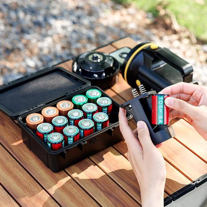 KIWIFOTOS 15 pcs D Cell Battery Organizer Case IP67 Waterproof - Image 5