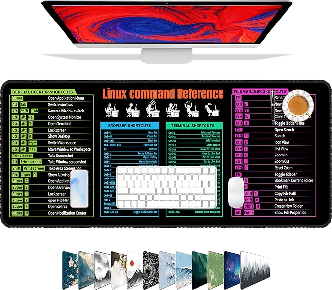 Galdas Gaming Mouse Pad XXL XL Large Long Extended Big Mousepad Non-Slip Rubber Keyboard Mouse Pad with Stitched Edges for Laptop Home Office (31.5x11.8x0.08 Inch) -Notes by Galdas