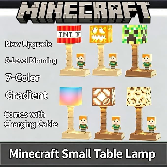 Pixel LED Night Light, 5-Color Adjustable, Pixel Game Desktop Ambient Light, Touch Control Bedside Atmosphere Light, USB Powered, Perfect Bedroom Decoration and Gift for Gamers. (TNT) - Image 3
