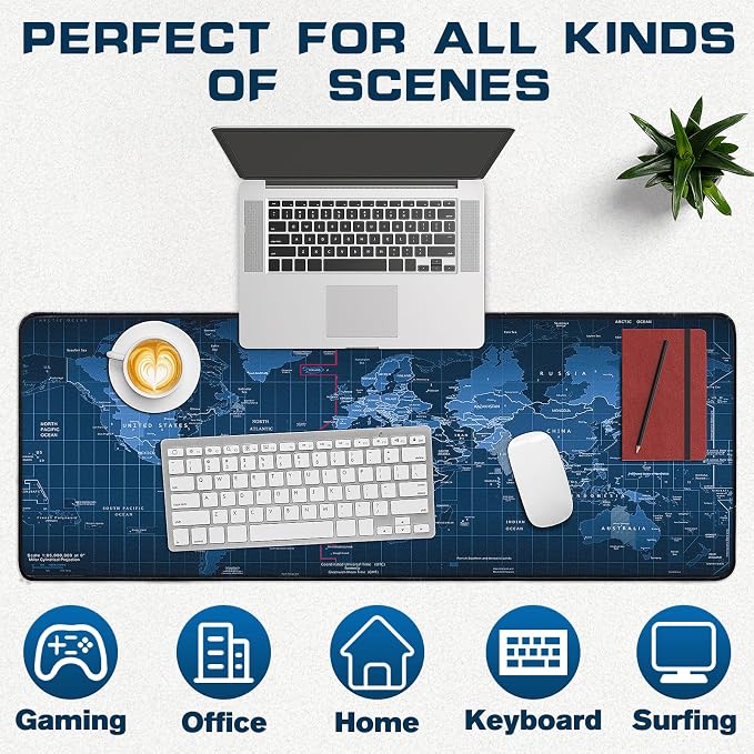 Mouse Pad Gaming - Desk Mat for Keyboard and Mouse - Large Mouse Pads for Desk, Gaming Mousepad with Non-Slip Base, Desks Pad (31.5" X 11.8") for Game, Office and Home - Image 6