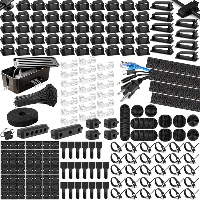 353 PCS Cable Management Kit Cable Management Box for Desk Organizer by Unknown
