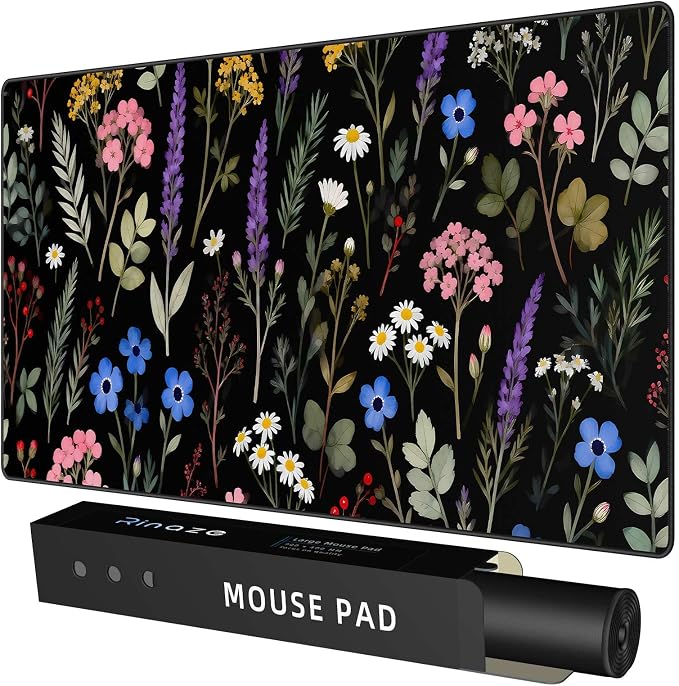 Rinaze Large Gaming Mouse Pad, Extended Mousepad with Superior Micro-Weave Cloth, Comfortable Desk Mat for Gamer, Office and Home 900x400 mm by Rinaze