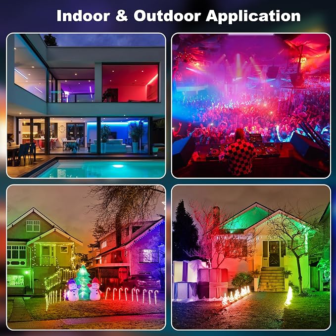 T-SUN RGB Flood Light Bar 2 Pack 50W RGBCW Outdoor Wall Washer Flood Lights - Image 7
