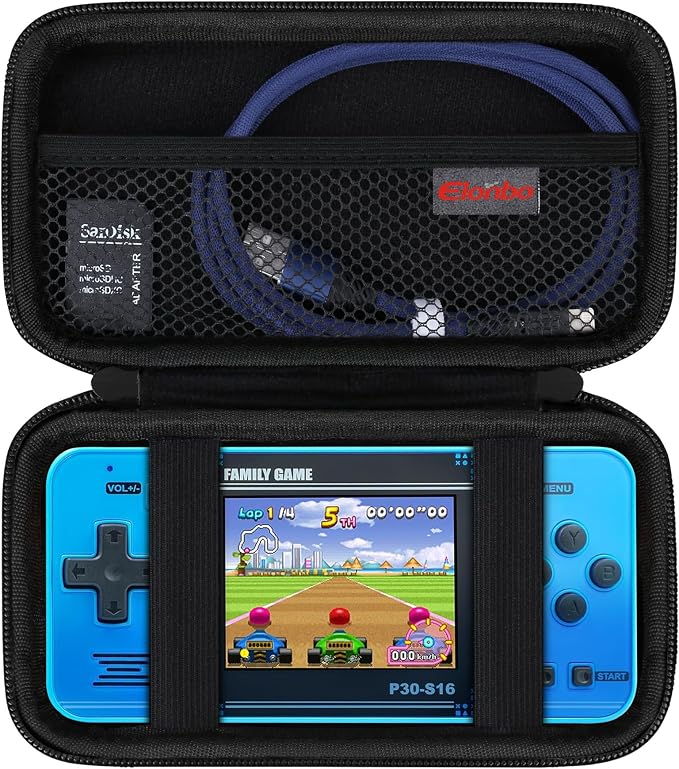 Elonbo Carrying Case for WELLST·G/TaddToy/Beijue/FAMILY POCKET/CCTU/X-JOYKIDS/GREENCREEK/Beico/KAVOYI/GuaiyeyeAP/TEBIYOU Handheld Game Console, Portable Electronic Gaming Player Bag, Black by Elonbo