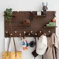 Wooden Pegboard Modular Display Organization Storage Wall Hooks Shelf (Walnut Colored Finish-B-4) by CreatedOn2005