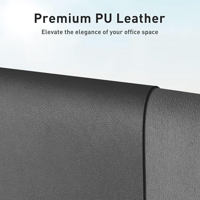 Aothia Leather Desk Pad Protector, Mouse Pad, Office Desk Mat, Non-Slip PU Leather Desk Blotter, Laptop Desk Pad, Waterproof Desk Writing Pad for Office and Home (Gray,23.6" x 13.7") (Pack of 2) - Image 2