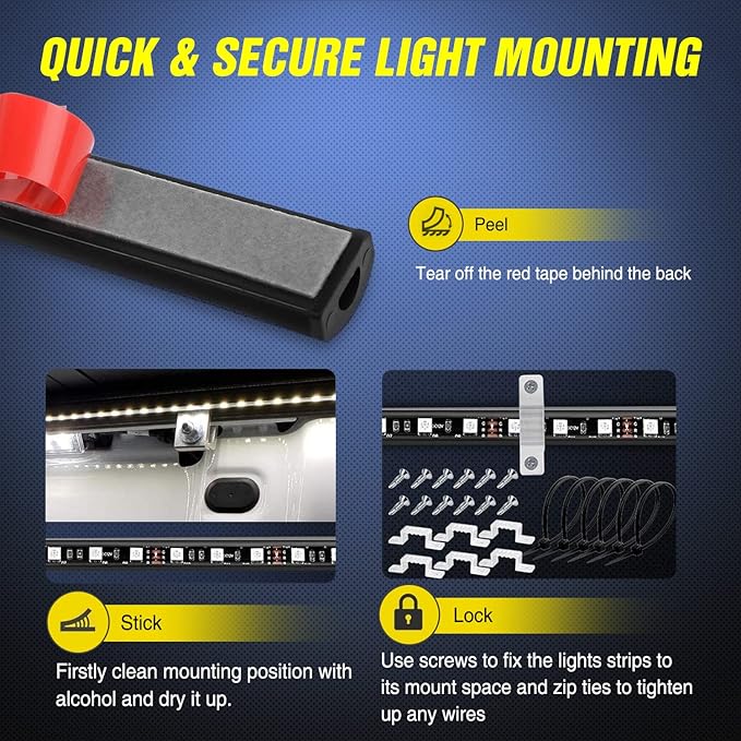 Nilight 3PCS 60 Inch RGB Truck Bed Light Strip 270 LED Neon Accent LED - Image 5