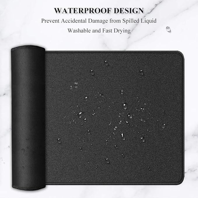 Auhoahsil Extended Mouse Pad, Large XXL Gaming Mouse Pad Desk Pad 35" X 15", Waterproof Desk Mat with Stitched Edges, Non-Slip Laptop Computer Wireless Mouse Keyboard Pad for Office and Gaming, Black - Image 6